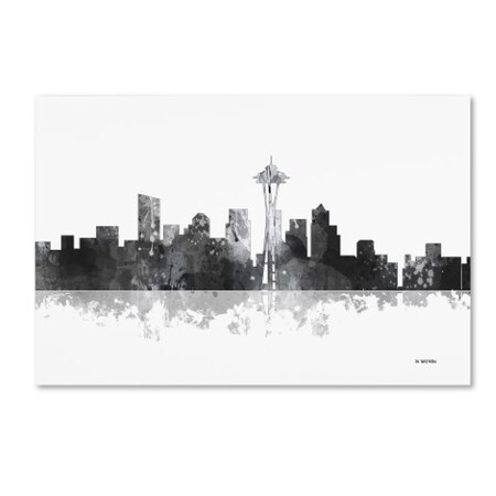 Trademark Fine Art Marlene Watson 'Seattle Washington Skyline BG-1' Canvas Art, 16x24 MW0173-C1624GG